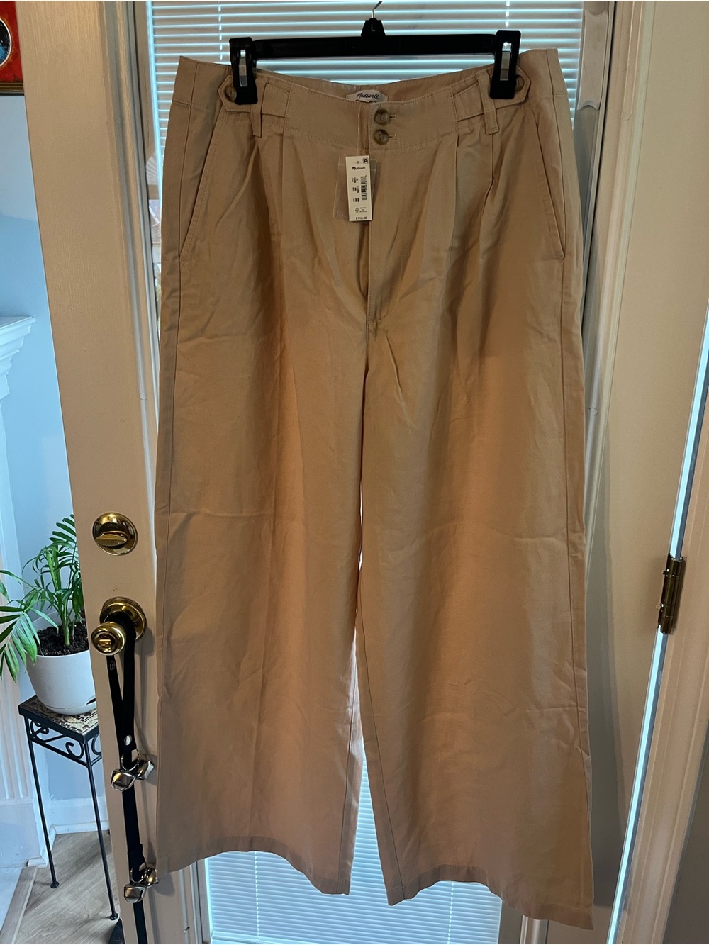 Madewell Beige Wide-Leg Trousers
